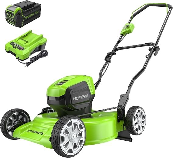 Greenworks 40V 19″ Akku-Rasenmäher – Bürstenloser Push-Mäher mit 4,0 Ah Akku & Ladegerät