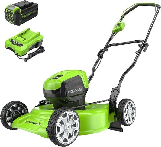 Greenworks 24V 13″ Akku-Rasenmäher – Bürstenlos, mit 4,0 Ah Akku & Ladegerät, 2-in-1 Mulchen & Fangen