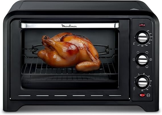 Moulinex Optimo Elektrobackofen OX495810, 60 L, 7 Heizarten, Umluft, Thermostat bis 240 °C, Timer, Schwarz