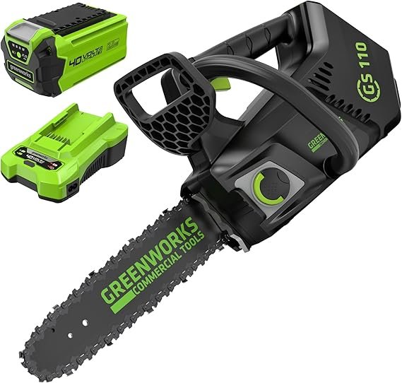 Greenworks GD40TCSK2 40V Akku-Kettensäge – Bürstenloser Motor, 25 cm Schwert, 12 m/s Kettengeschwindigkeit, inkl. 2Ah Akku & Ladegerät