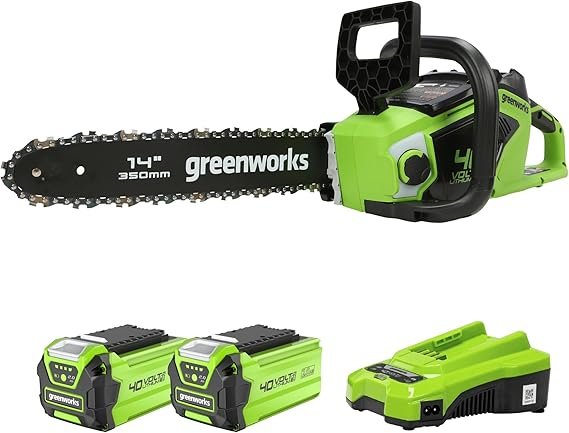 Greenworks 40V Akku-Kettensäge – Leistungsstarke kabellose Elektrokettensäge für Garten, Holzschnitt und Baumpflege