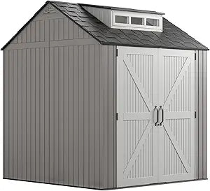 Rubbermaid Resin Outdoor Storage Shed 7 x 7 ft mit Boden – Produktbeschreibung: