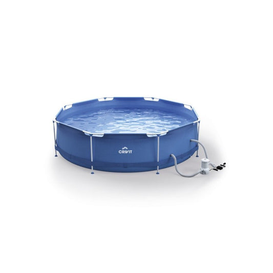 CRIVIT Metal-Frame-Pool, Ø 300 x H 76 cm, inkl. Fliterpumpe – B-Ware neuwertig