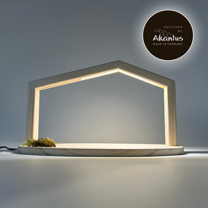 Krippenhaus: "Akantus Design - Original" Fichte natur I AD-O-1