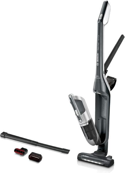 Bosch Akku-Staubsauger Flexxo 2in1 Serie 4 BBH32101, kabelloser Handstaubsauger, beutellos, hohe Saugleistung, Lange Laufzeit, Kurze Ladezeit, Fugendüse, alle Bodenarten, schwarz