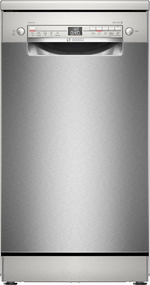 Bosch SPV2IKX10E Serie 2 Smarter Geschirrspüler vollintegriert, 45 cm breit, Besteckkorb, Extra Trocknen auf Knopfdruck, InfoLight roter Lichtpunkt am Boden, AquaStop Schutz gegen Wasserschäden, Weiß