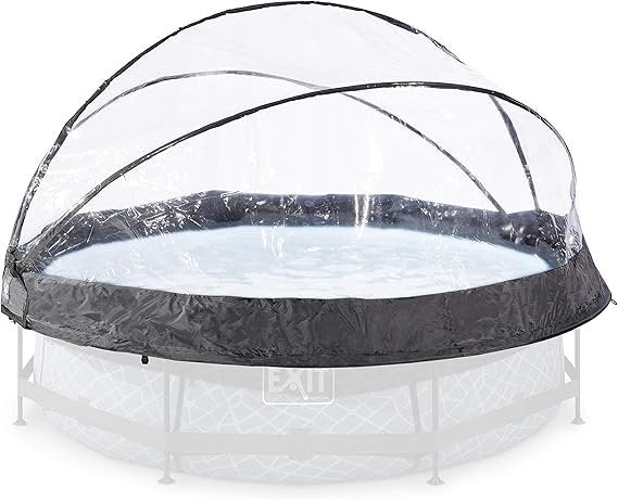 EXIT Toys Rundes Pool-Bubble Zelt Ø 305 cm für Aufstellpools – Pool Dome kompatibel mit Intex, Bestway & EXIT Pools 300–310 cm – Faltbare Poolüberdachung, Transparent