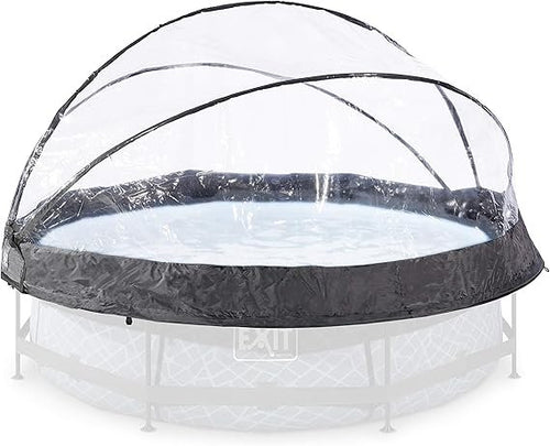 EXIT Toys Rundes Pool-Bubble Zelt Ø 305 cm für Aufstellpools – Pool Dome kompatibel mit Intex, Bestway & EXIT Pools 300–310 cm – Faltbare Poolüberdachung, Transparent