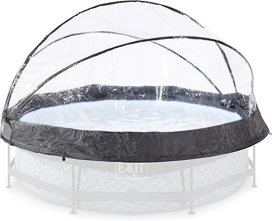 EXIT Toys Rundes Pool-Bubble Zelt Ø 305 cm für Aufstellpools – Pool Dome kompatibel mit Intex, Bestway & EXIT Pools 300–310 cm – Faltbare Poolüberdachung, Transparent