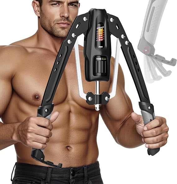 Hydraulischer Armtrainer mit einstellbarem Widerstand 22–440 lbs – Twister Arm Trainer für Brust-, Schulter- und Oberkörpertraining mit Schutzabdeckung für Home Gym