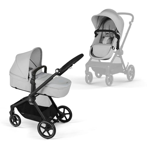 CYBEX Gold Kinderwagen EOS Lux 2-in-1 mit Babyschale Aton B2 i-Size und Babyschalen-Adapter, Reisesystem, Ab Geburt bis 22 kg (ca. 4 Jahre), Moon