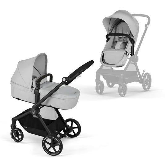 CYBEX Gold Kinderwagen EOS Lux 2-in-1 mit Babyschale Aton B2 i-Size und Babyschalen-Adapter, Reisesystem, Ab Geburt bis 22 kg (ca. 4 Jahre), Moon