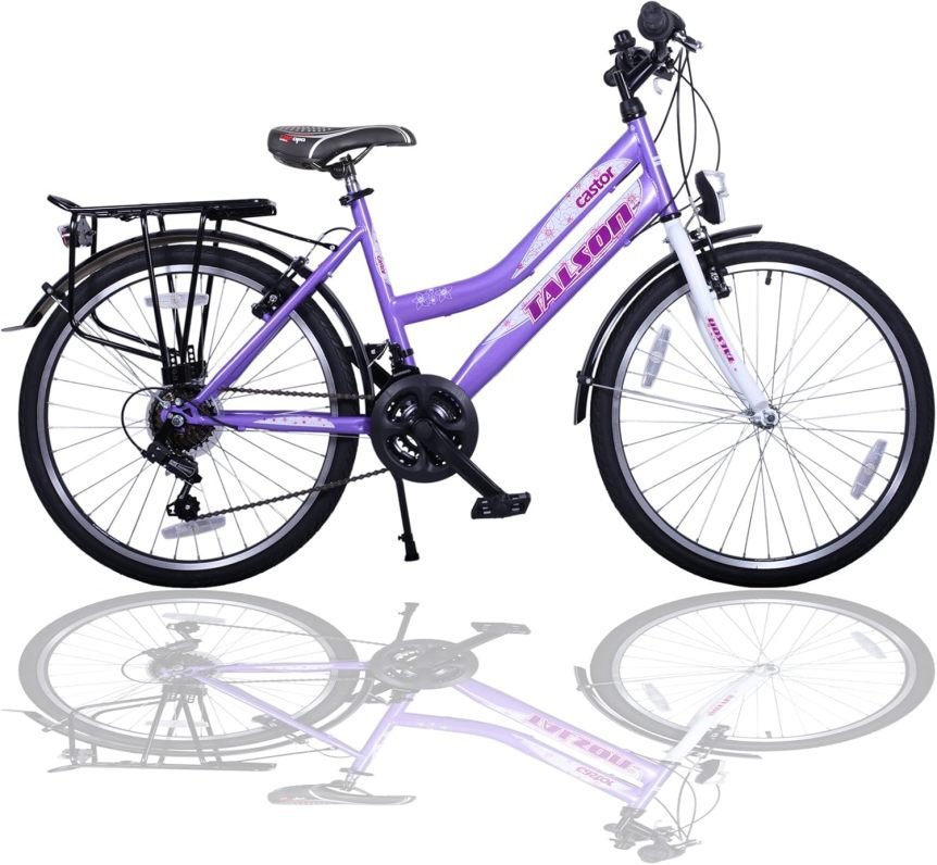 Talson 24 Zoll Kinderfahrrad – 21-Gang, Lila/Weiß