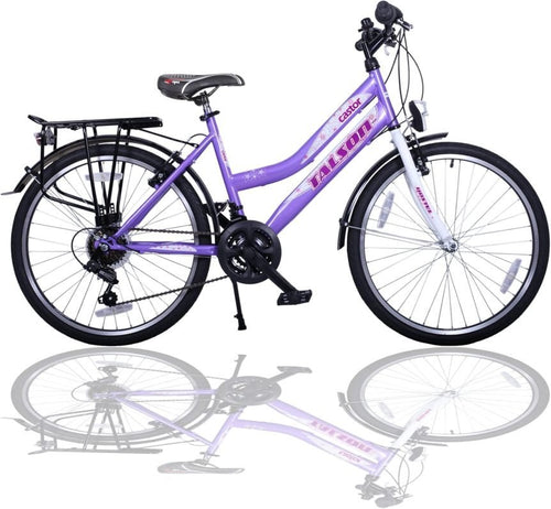 Talson 24 Zoll Kinderfahrrad – 21-Gang, Lila/Weiß