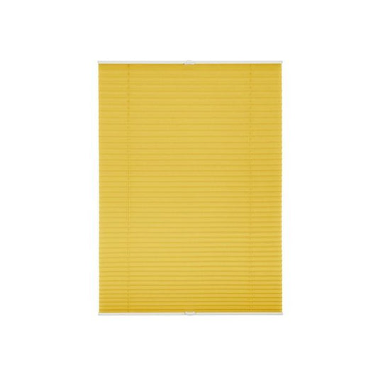 Lichtblick Klemmfix Plissee, stufenloses Einstellen, blickdicht, Montage ohne Bohren, 130 cm, 100 cm, Gelb – B-Ware neuwertig