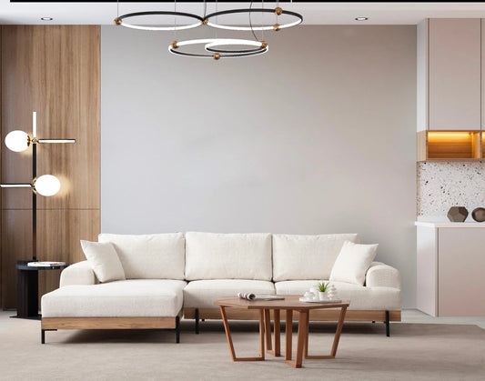 Eti Oak Left Ecksofa – Weiss 1