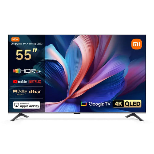 XIAOMI A Pro, 55″ (140 cm), 4K UHD QLED, Smart TV, Google TV, Triple Tuner DVB-C/S/S2/T/T2, HDR10+, Game Boost 120Hz, MEMC, Sprachsteuerung mit, 2+8GB