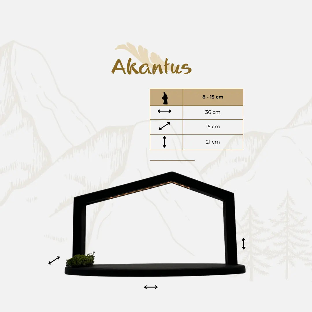 Adventskalender Nr. 3: von Akantus natur mit Stall "Akantus Design" schwarz