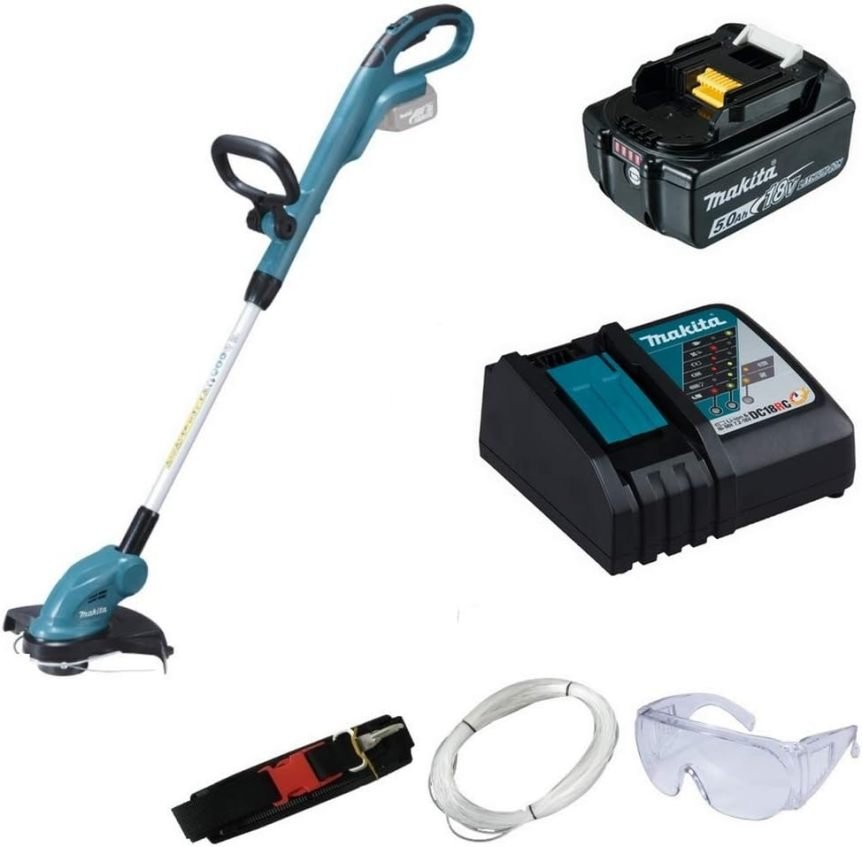 Makita Akku-Rasentrimmer DUR181Z 18V inkl. BL1850B 5,0 Ah Akku & Ladegerät DC18RC