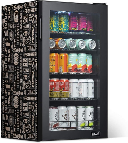 Getränkekühlschrank mit Glastür – Freistehender Mini-Kühlschrank für 126 Dosen, Bier, Wein und Erfrischungsgetränke