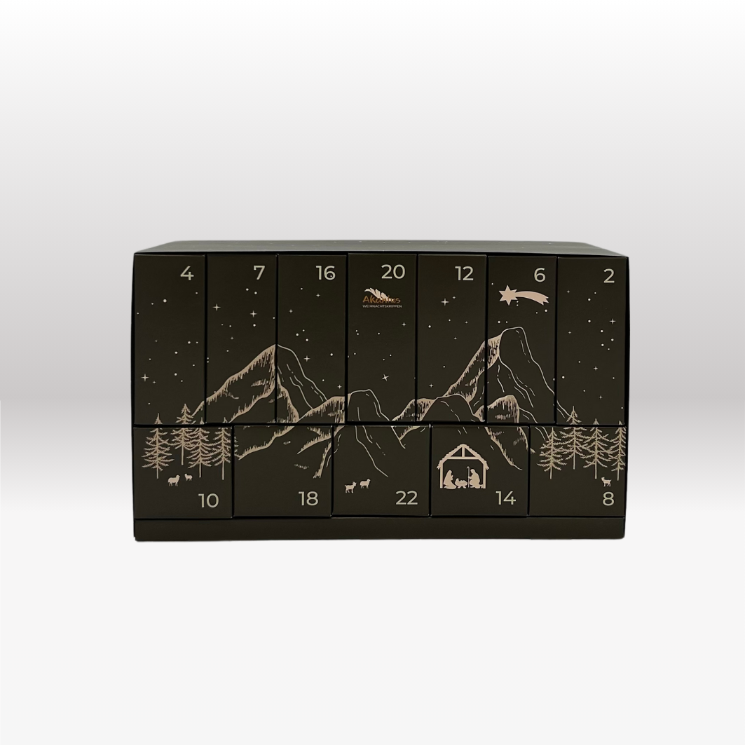 Adventskalender Nr. 3: von Akantus natur mit Stall "Akantus Design" grau