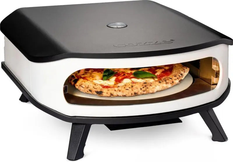 COZZE Gas-Pizzaofen 42,5 cm (17″) – Mit rotierendem Pizzastein und Hitzeschild für knusprige Pizza
