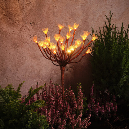 3er Set Solar-Gartenstecker warmweiße Pusteblume