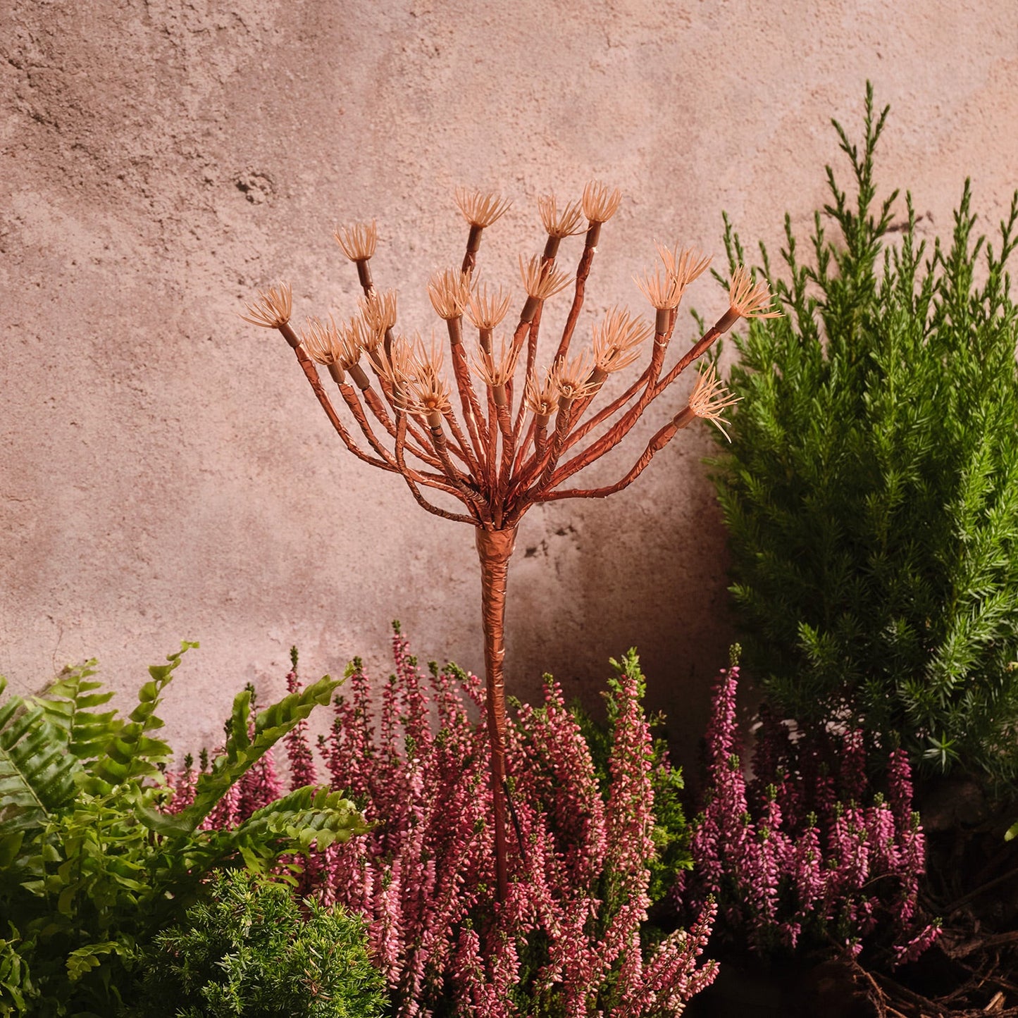 3er Set Solar-Gartenstecker warmweiße Pusteblume