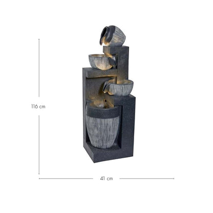 Darnbrook 116cm LED Gartenbrunnen Kaskade