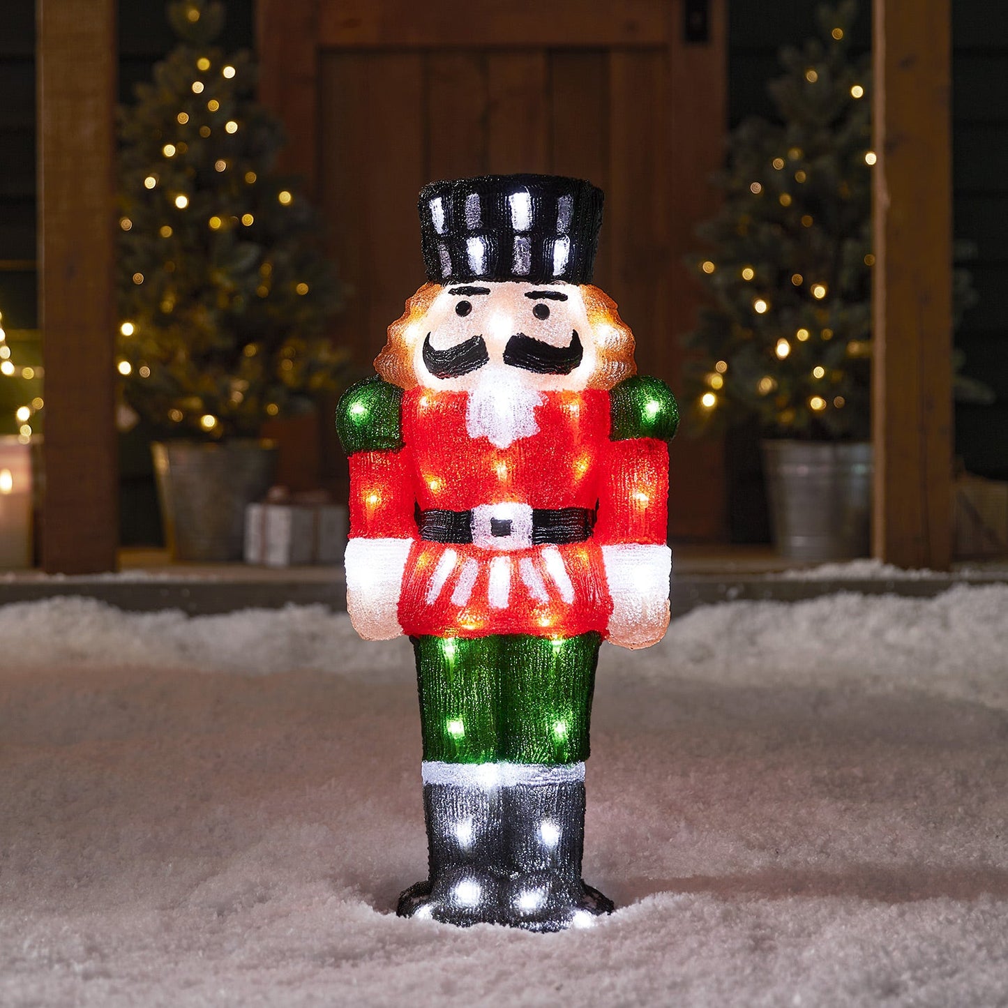 60cm Acryl Weihnachtsfigur außen Nussknacker