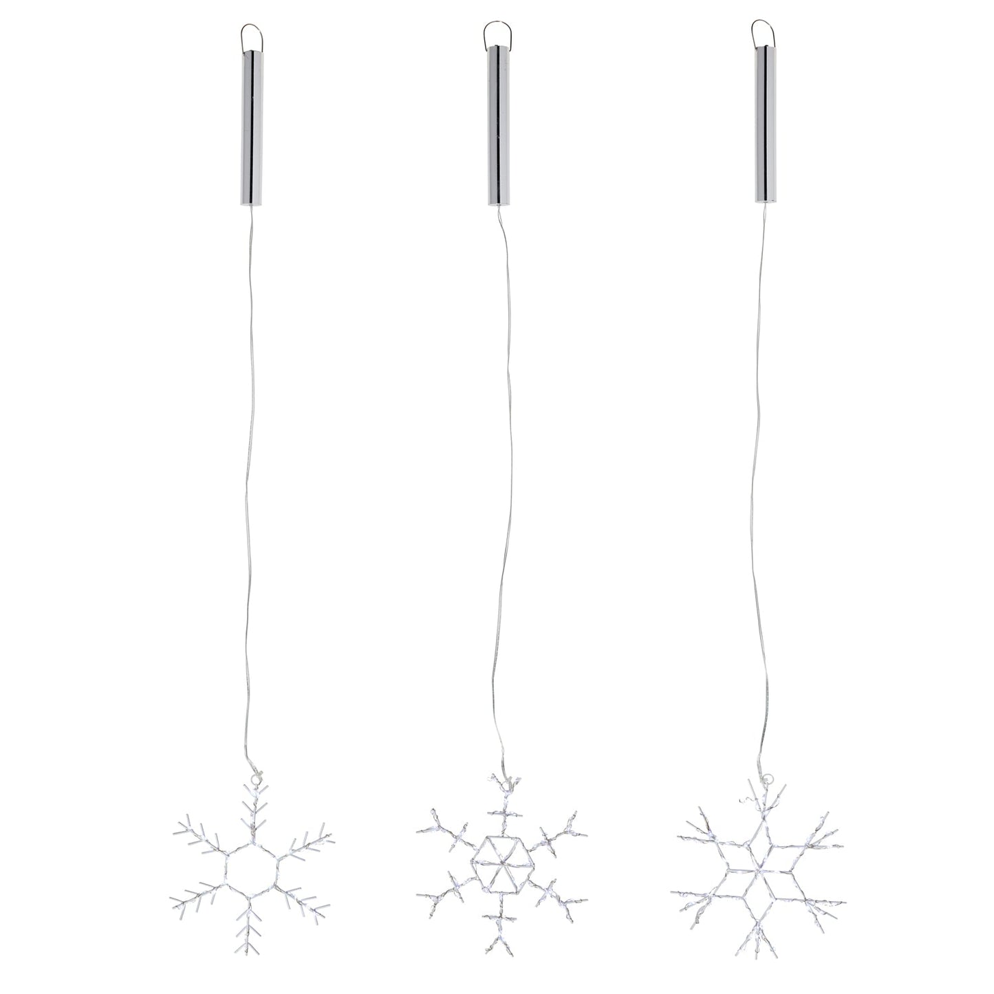 3er Set LED Weihnachtsdeko Schneeflocken