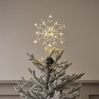 LED Metall Schneeflocke Weihnachtsbaumspitze weiß
