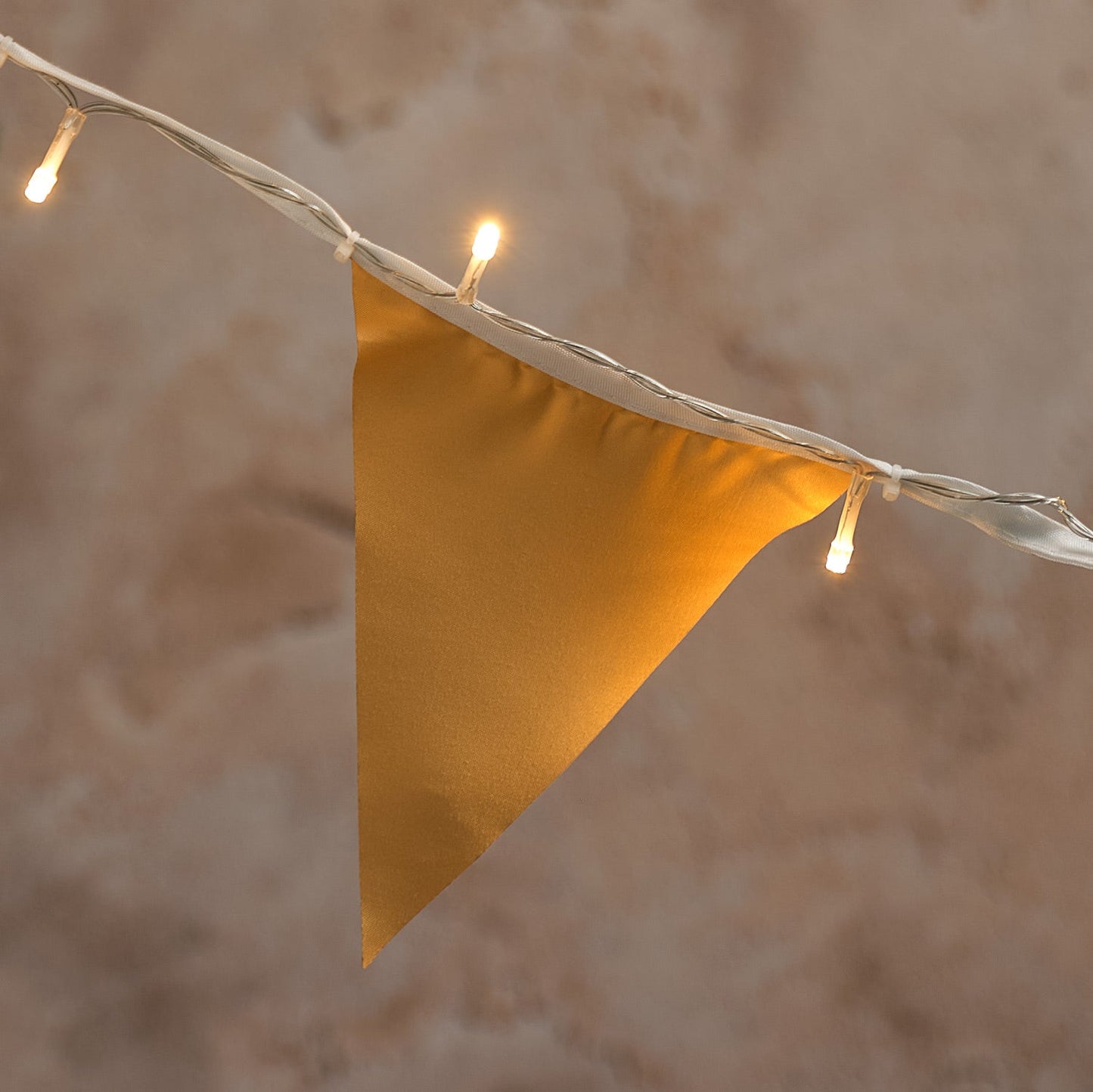 Lichterkette mit Frühlingsfähnchen