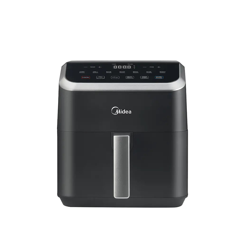 Midea HeatXpress™ 5,5 QT 9-in-1 Airfryer Ofen – Kompakte Heißluftfritteuse mit 9 Funktionen, schnelles und fettarmes Kochen, Schwarz
