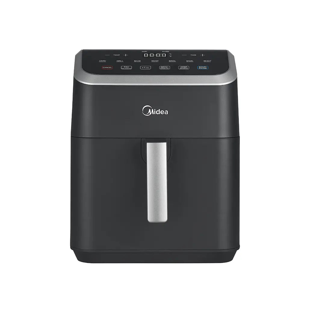 Midea HeatXpress™ 7,8 QT 8-in-1 Airfryer Ofen – Multifunktionale Heißluftfritteuse mit schnellem Garprozess, großes Fassungsvermögen, Schwarz