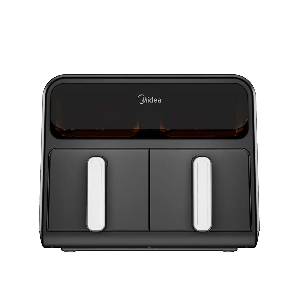 Midea 8,4 QT 9-in-1 Dual-Zone Airfryer Ofen – Heißluftfritteuse mit zwei Garzonen, 9 Funktionen, großes Fassungsvermögen, Schwarz