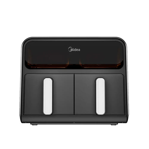 Midea 8,4 QT 9-in-1 Dual-Zone Airfryer Ofen – Heißluftfritteuse mit zwei Garzonen, 9 Funktionen, großes Fassungsvermögen, Schwarz
