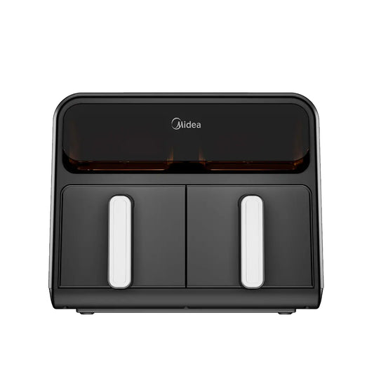 Midea 8,4 QT 9-in-1 Dual-Zone Airfryer Ofen – Heißluftfritteuse mit zwei Garzonen, 9 Funktionen, großes Fassungsvermögen, Schwarz