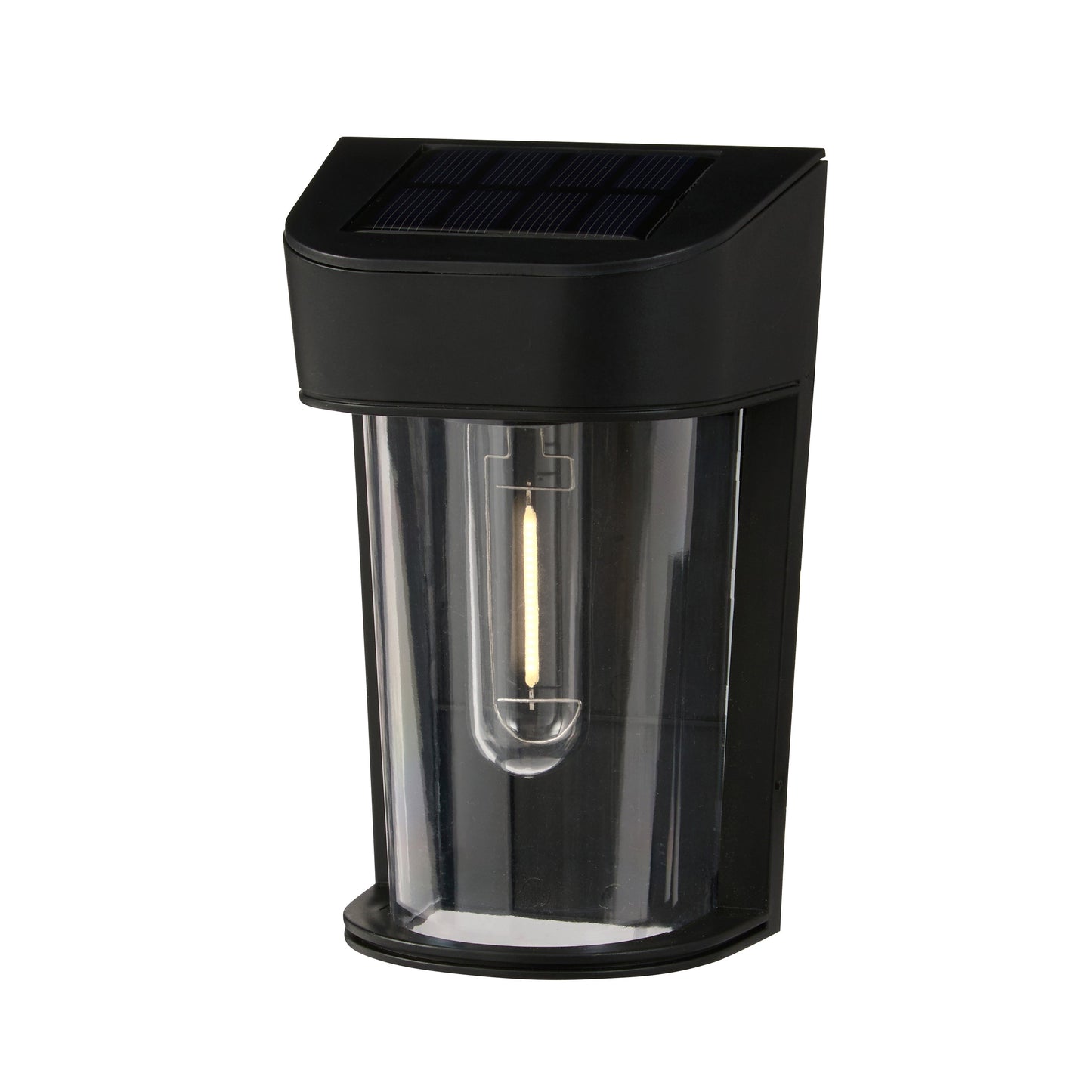 Audley Schwarze Mini Solar-Wandleuchte mit warmweißer LED