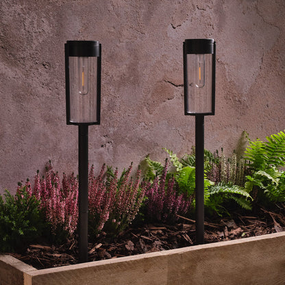 2er Set Solar-Wegeleuchten Wilton mit warmweißer LED