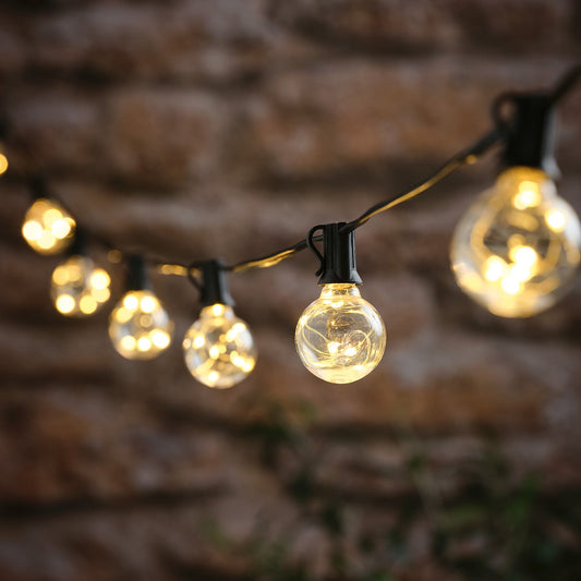 Solar-Lichterkette mit 10 transparenten warmweißen Mikro-LED-Lämpchen