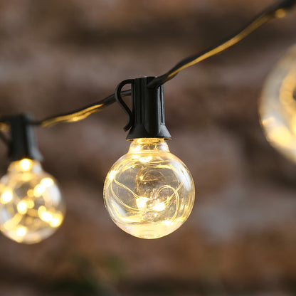 Solar-Lichterkette mit 10 transparenten warmweißen Mikro-LED-Lämpchen