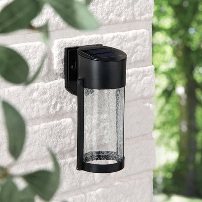 Lyme Solar-Wandleuchte aus Crackle-Glas Warmweiß
