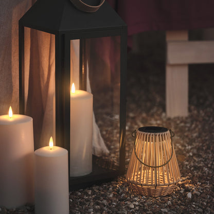 Hygge Solar-Laterne in Rattanoptik mit warmweißer LED