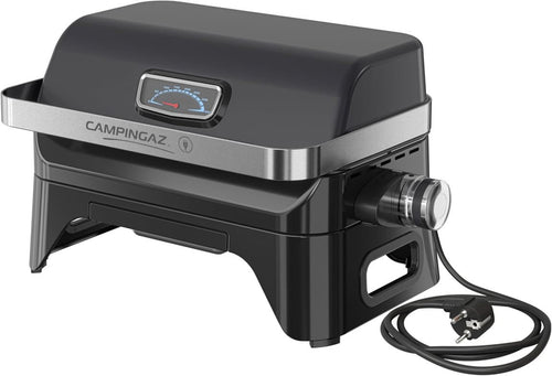 Campingaz Grill Attitude2go, Gasgrill Elektrogrill, Tischgrill, tragbarer Balkon-, Camping-Grill, mit Deckel, Thermometer und Gusseisen-Grillrost,1