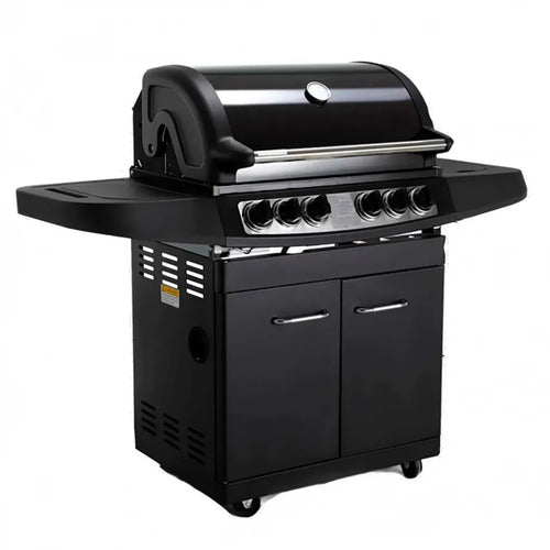 KOBE Gasgrill STYLE PLATINUM, BLACK EDITION 4 Brenner und Seitenkocher, 145x61x116cm