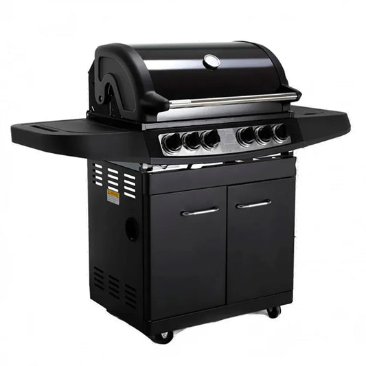 KOBE Gasgrill STYLE PLATINUM, BLACK EDITION 4 Brenner und Seitenkocher, 145x61x116cm