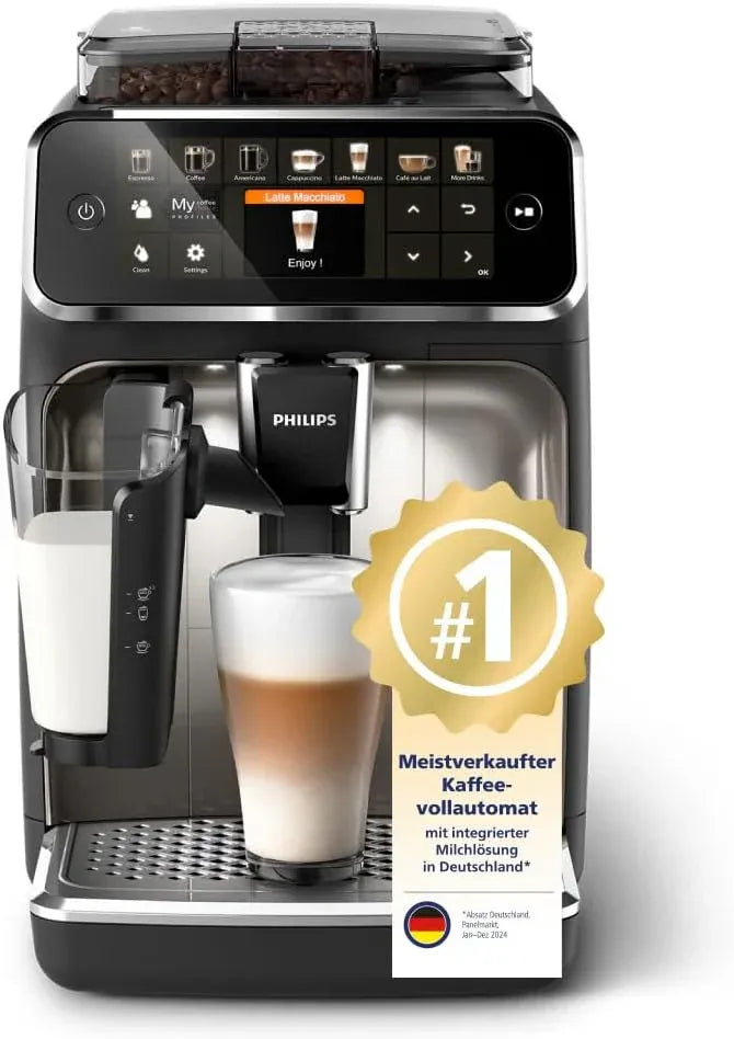 Philips Serie 5400 Kaffeevollautomat – Genießen Sie 12 Getränke, schnell reinigendes LatteGo, intuitives TFT-Display, anpassbare Kaffeeeinstellungen, erstklassiges Küchendesign (EP5441/50)