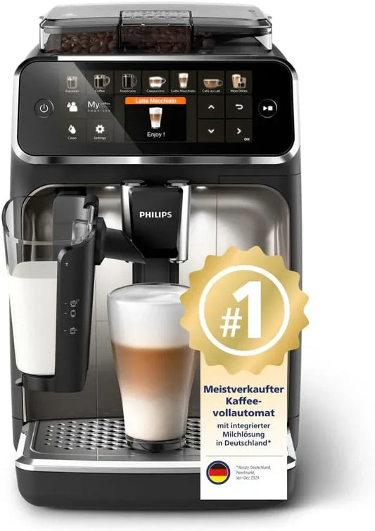 Philips Serie 5400 Kaffeevollautomat – Genießen Sie 12 Getränke, schnell reinigendes LatteGo, intuitives TFT-Display, anpassbare Kaffeeeinstellungen, erstklassiges Küchendesign (EP5441/50)