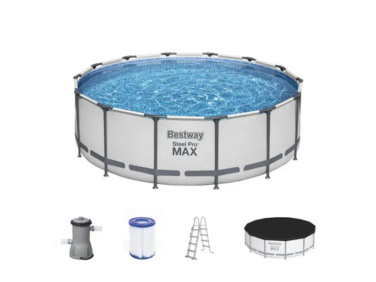 Steel Pro MAX Frame Pool Komplett-Set mit Filterpumpe, Ø 427 x 122 cm